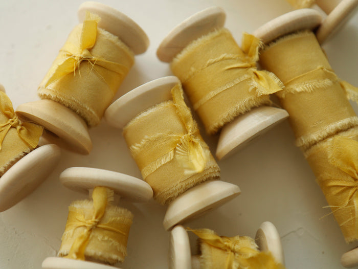 Yellow and Orange Silk Ribbons