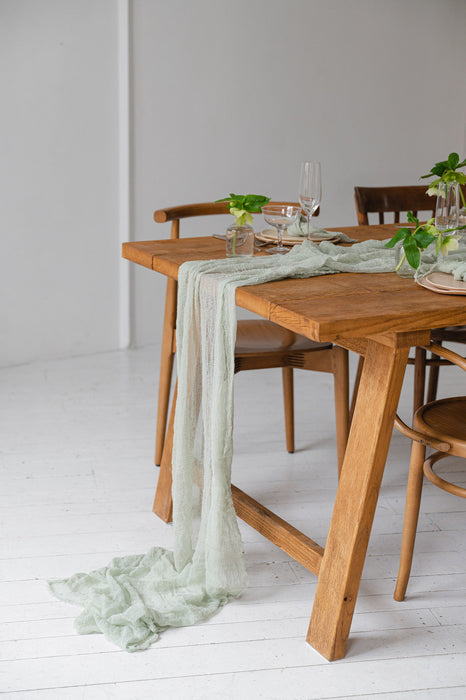 Gauze Table runner - Pale Sage Green
