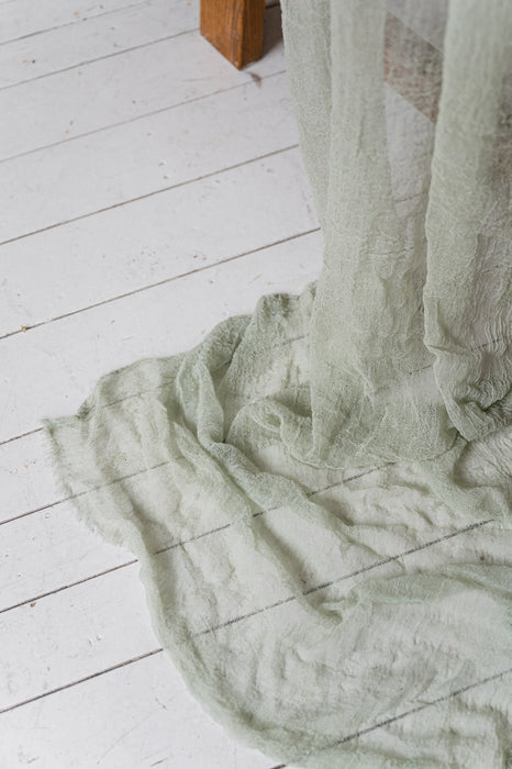 Gauze Table runner - Pale Sage Green