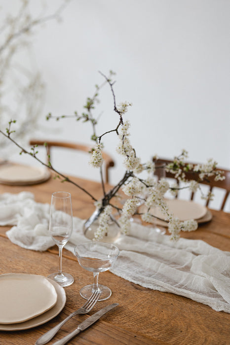 Gauze Table runner - Ivory