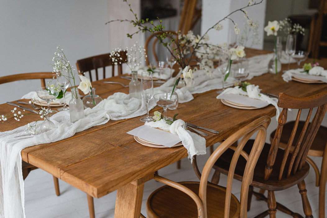 Gauze Table runner - Ivory