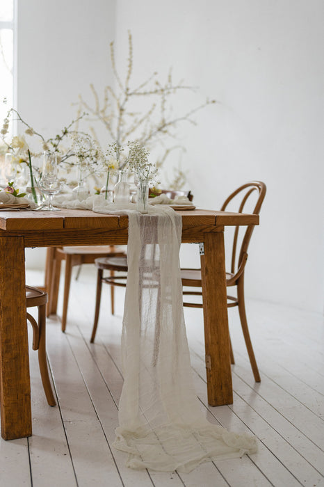 Gauze Table runner - Ivory