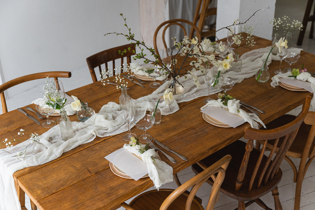 Gauze Table runner - Ivory