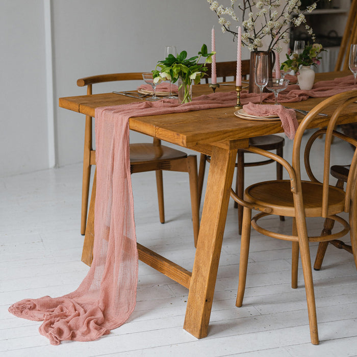 Gauze Table runner - Red Clay