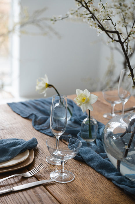 Gauze Table runner - Dusty Blue