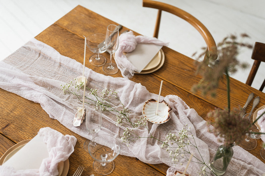 Gauze Table runner - Amethyst