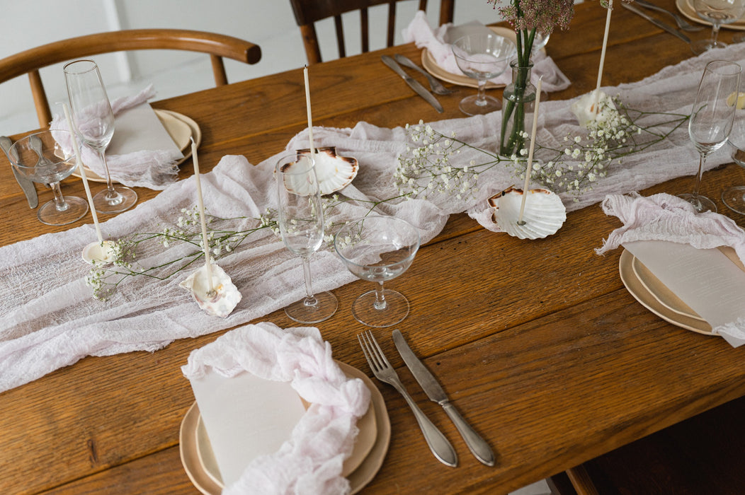 Gauze Table runner - Amethyst