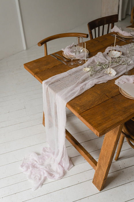 Gauze Table runner - Ivory