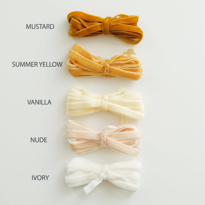 10 mm  Hand Dyed Velvet Ribbon - Warm Colors