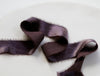 PLUM - hand torn silk velvet ribbon,hand dyed ,dark violet ribbon, ribbon for christmas wreaths wedding bouquets gift wrapping and decor