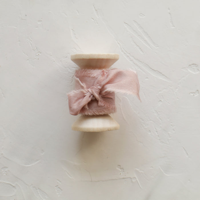 Tea Rose - Hand dyed Habotai silk ribbon