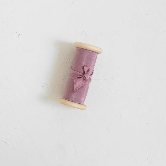 Dusty  Rose - Hand dyed Habotai silk ribbon