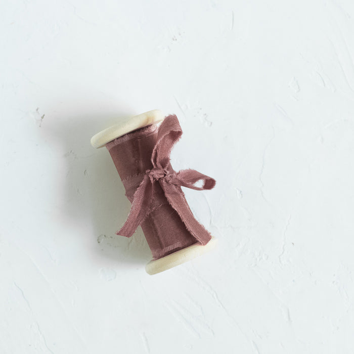 Milk Chocolate - Hand dyed habotai silk ribbon