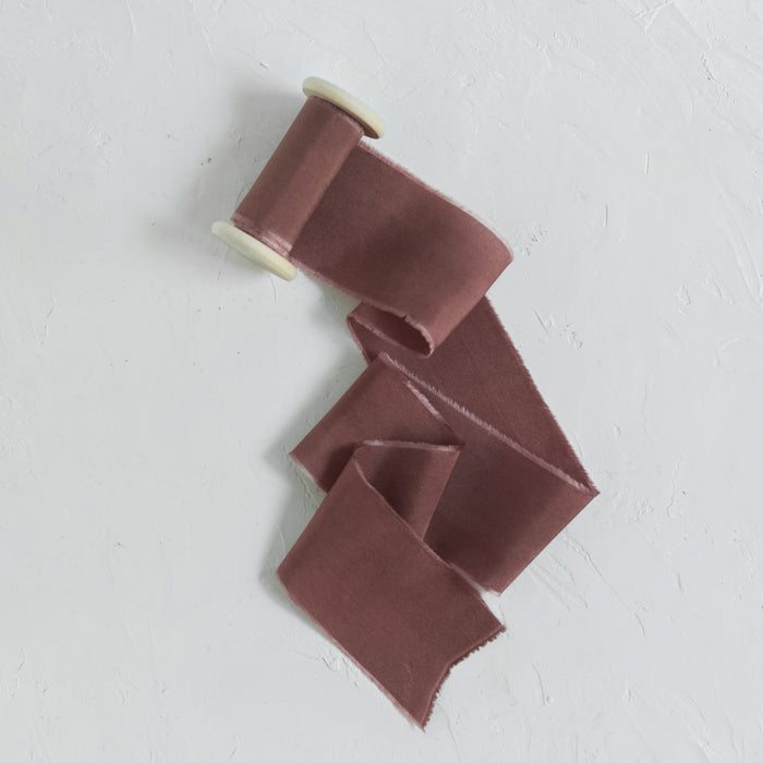 Milk Chocolate - Hand dyed habotai silk ribbon
