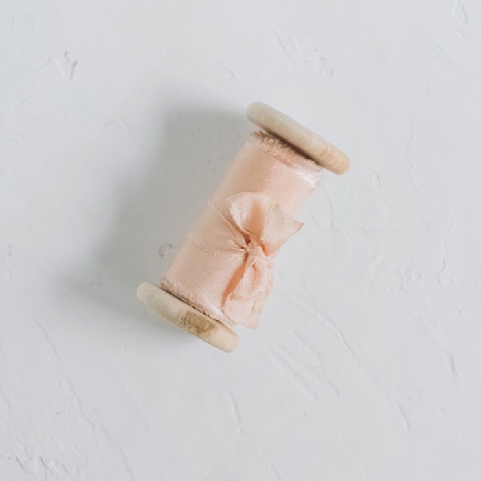 Champagne - Hand dyed Habotai silk ribbon