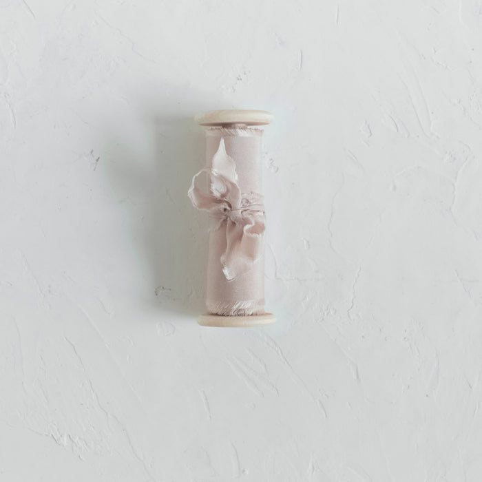 Dusty nude - Hand dyed habotai silk ribbon