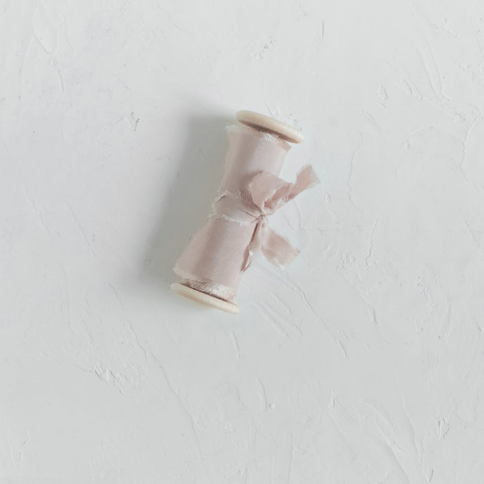 Dusty nude - Hand dyed habotai silk ribbon