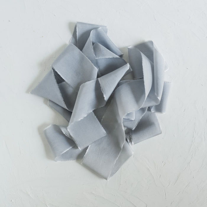Light Grey - Luxurious hand dyed habotai silk ribbon