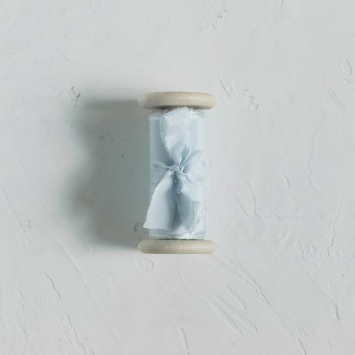 Baby Blue - Hand Dyed habotai silk ribbon