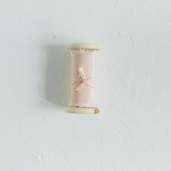 NUDE -  hand dyed habotai silk ribbbon