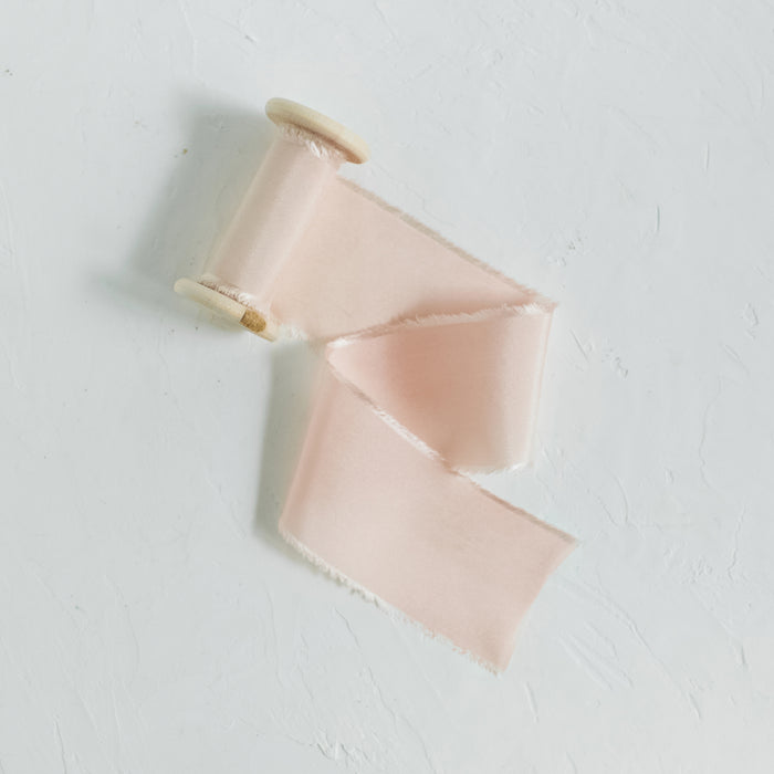 NUDE -  hand dyed habotai silk ribbbon