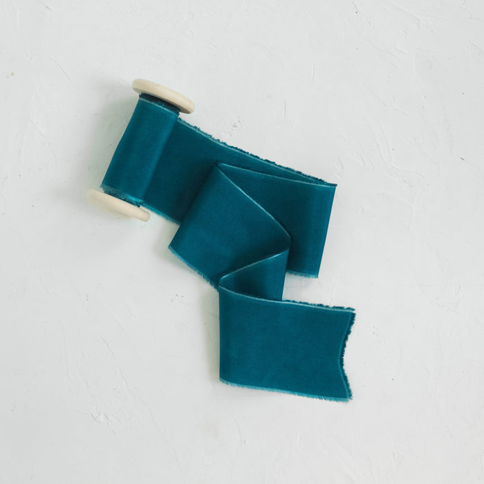 Cold Wave - Hand dyed habotai silk ribbon