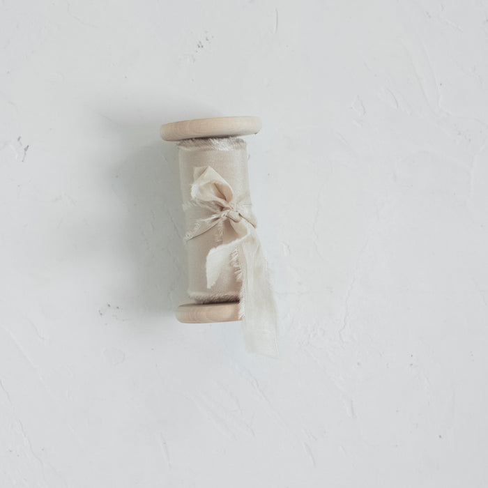 Wheat - Hand dyed habotai silk ribbon