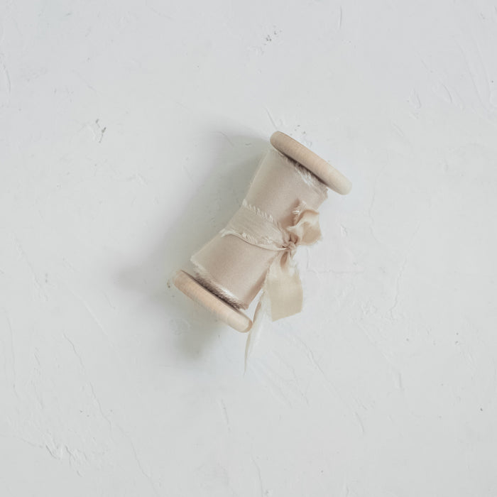 Wheat - Hand dyed habotai silk ribbon
