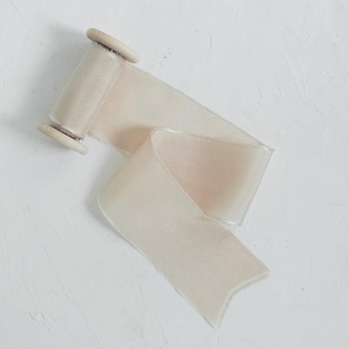 Wheat - Hand dyed habotai silk ribbon
