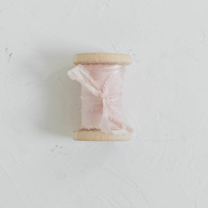 Pink Prosecco - hand dyed habotai silk ribbon