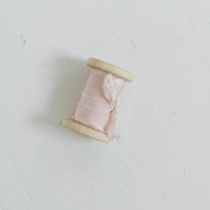 Pink Prosecco - hand dyed habotai silk ribbon