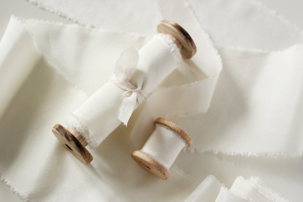 Ivory - Luxurious habotai pure silk ribbon