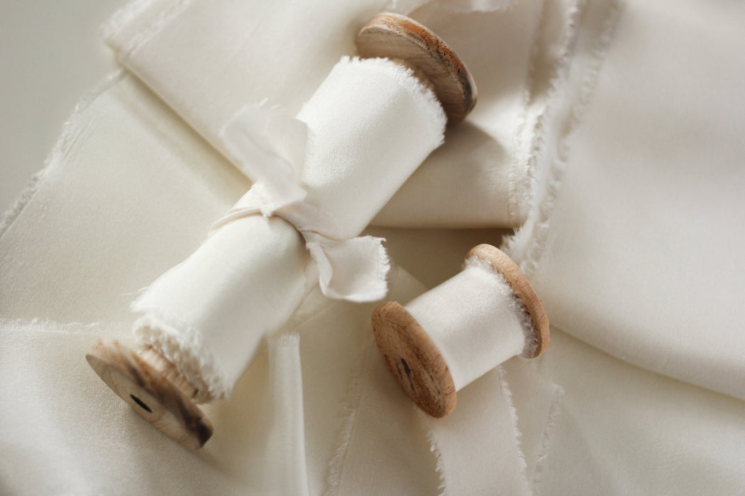 Ivory - Luxurious habotai pure silk ribbon