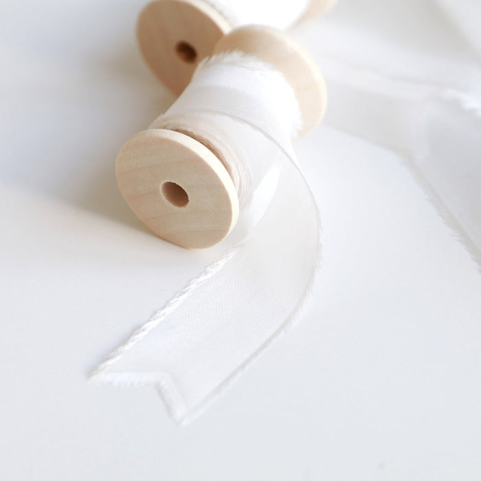 White - Luxurious Habotai silk ribbon
