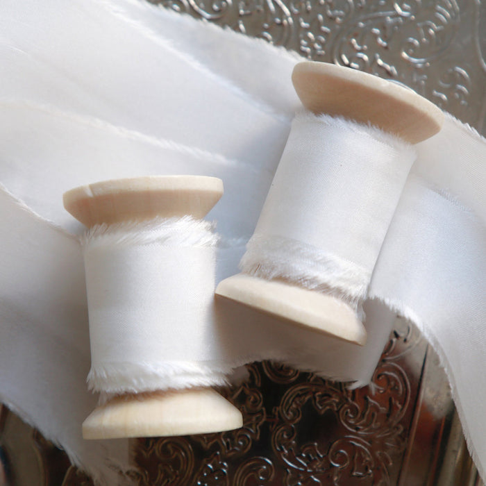 White - Luxurious Habotai silk ribbon