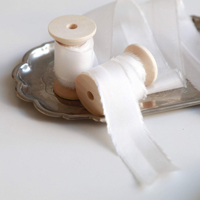 White - Luxurious Habotai silk ribbon