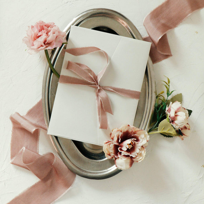 Pink Truffle - Hand dyed habotai silk ribbon